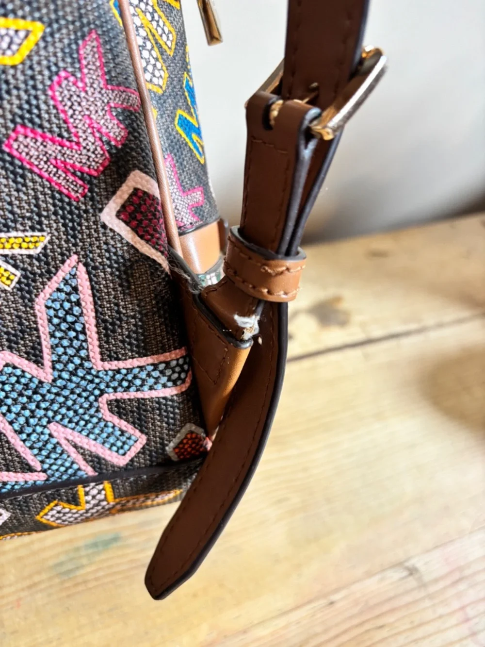 Michael Kors Multicolor Big Block logo with matching wallet